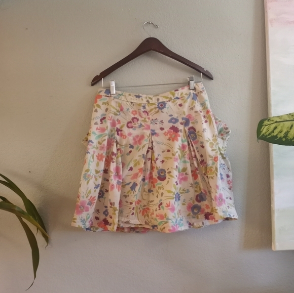 Esprit Flowy Floral Pleated Lightweight Cotton Lined Skirt - Picture 5 of 7